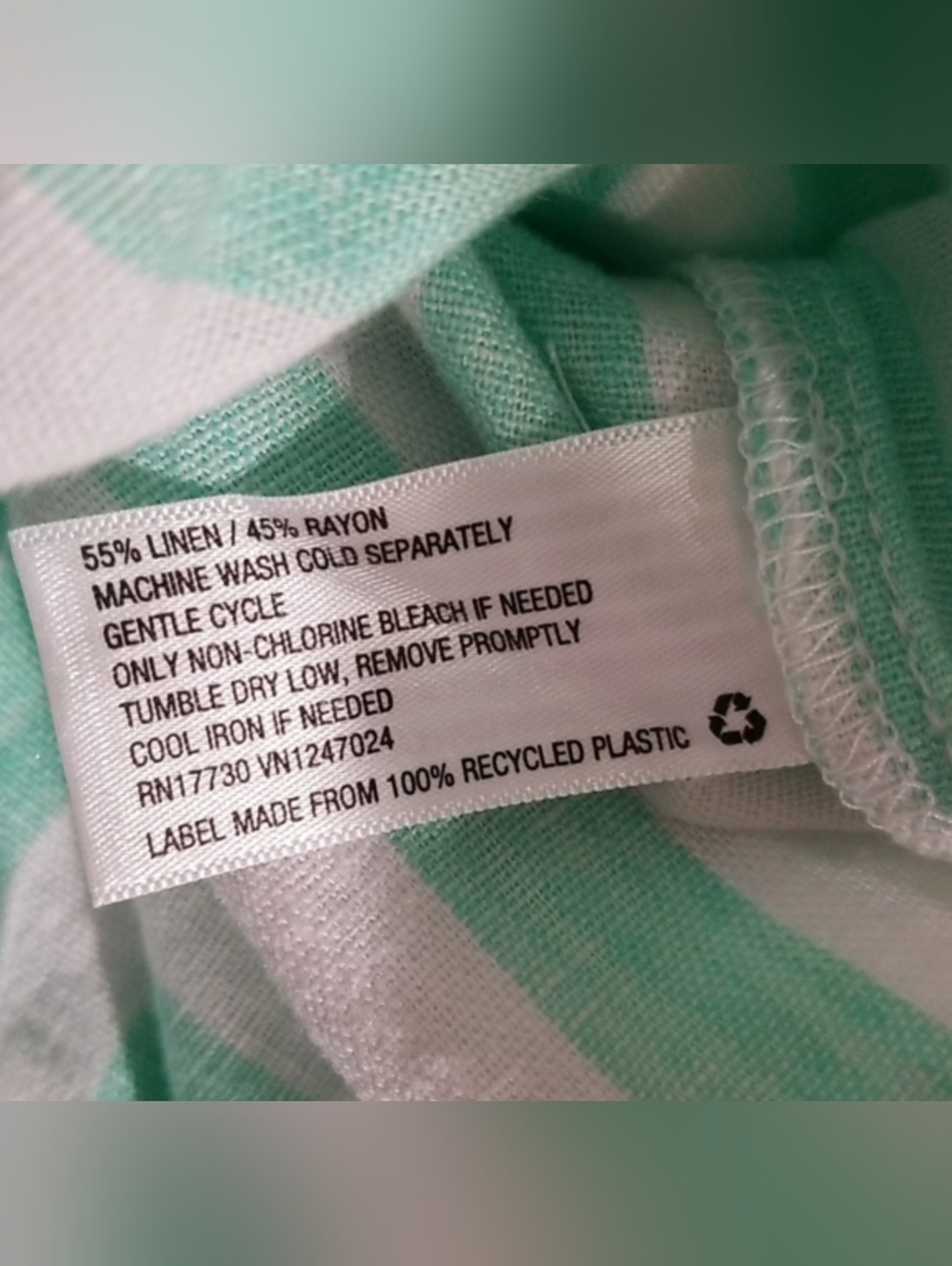 Stoney Clover Lane x Target Mint Green White Striped Linen Blend Crop Tank Top - Picture 9 of 12